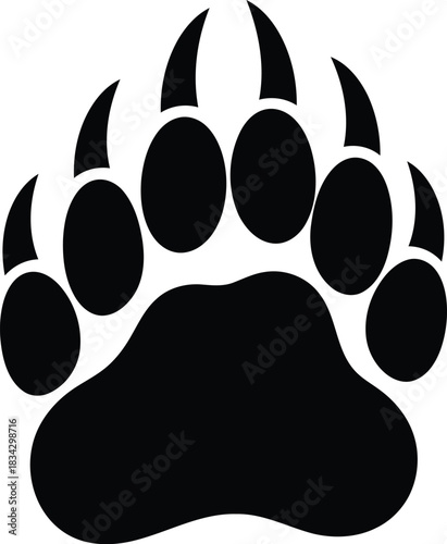 Black bear paw print icon