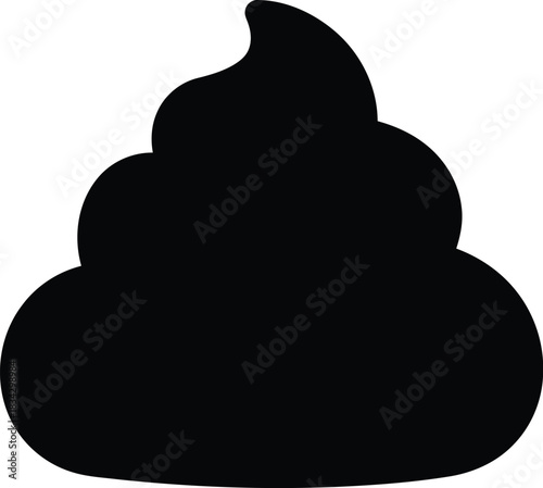 Black poop icon silhouette