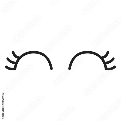 Cartoon eye lashes stroke