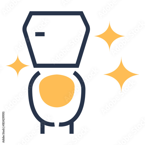 Clean toilet colorful icon