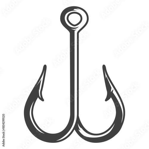 Double fishing hook illustration