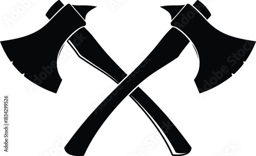 Crossed axes black silhouette