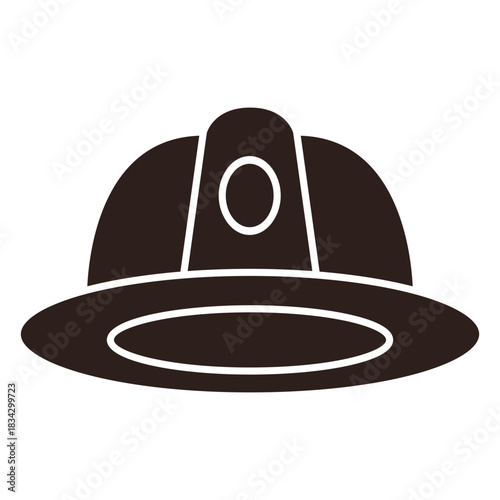 Fire helmet flat silhouette