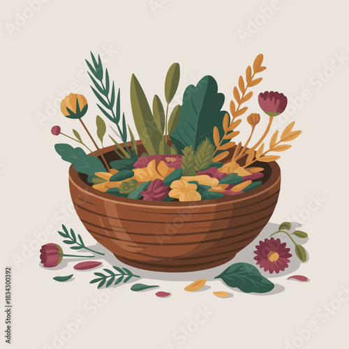 Herbal Essence Bowl with Natural Ingredients