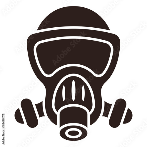 Gas mask flat silhouette