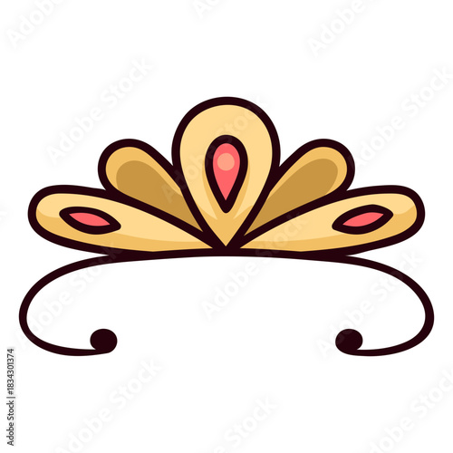 Princess tiara colorful icon stroke