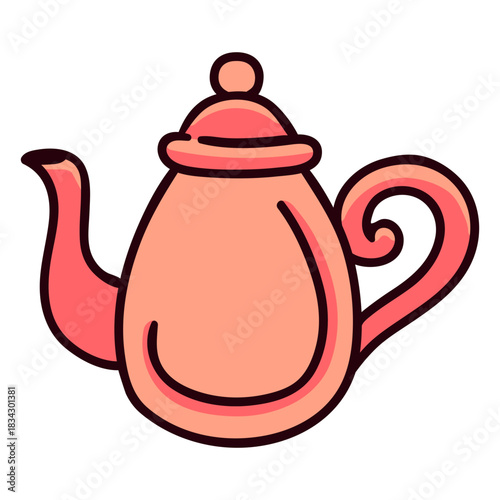 Princess teapot colorful icon stroke