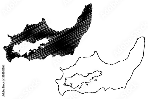 Great Inagua island (Commonwealth of The Bahamas, Cenrtal America) map vector illustration, scribble sketch Great Inagua map