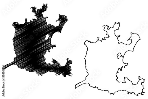 Groote Eylandt island (Northern Territory, Commonwealth of Australia) map vector illustration, scribble sketch Groote Eylandt map