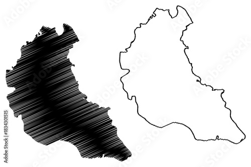 Great Karimun island (Republic of Indonesia, South East Asia) map vector illustration, scribble sketch Nawi map