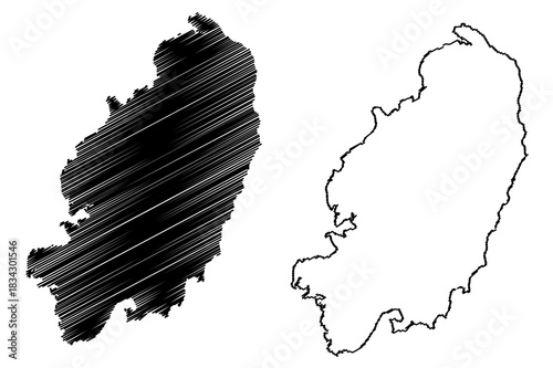 Guimaras island (Asia, Republic of the Philippines) map vector illustration, scribble sketch Guimaras map