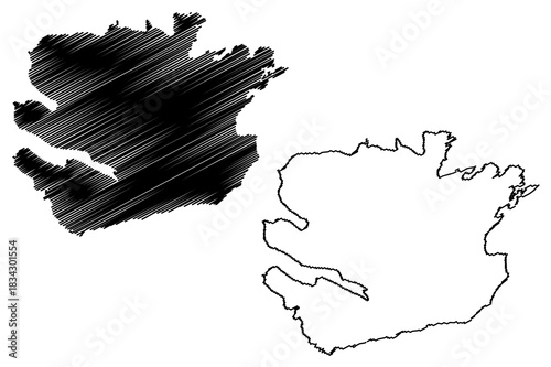 Gurskoya island (Kingdom of Norway) map vector illustration, scribble sketch Gurskoy map