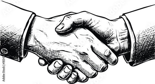 Two hands shaking, symbolizing agreement, partnership, and deal