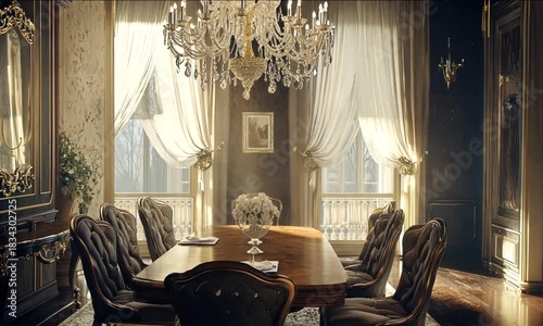 Opulent Gathering – Dining Room Frame from Elegant Classical Interior Showcase Video