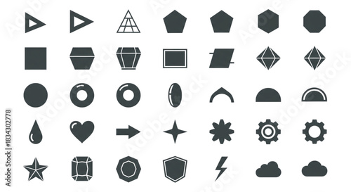 Vector Icon Set Geometric Shapes UI Elements for Web Design App Interface Development