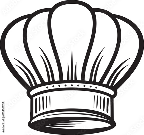 Classic chef hat illustration isolated on transparent background