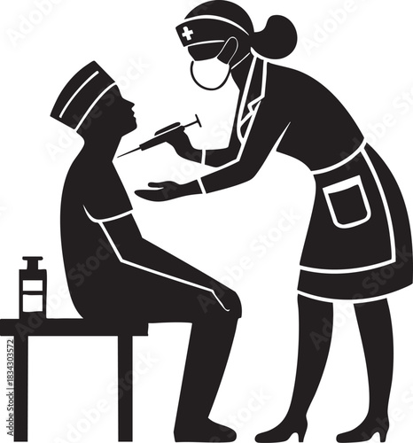 Dentist examining patient s teeth with dental tools isolated on transparent background