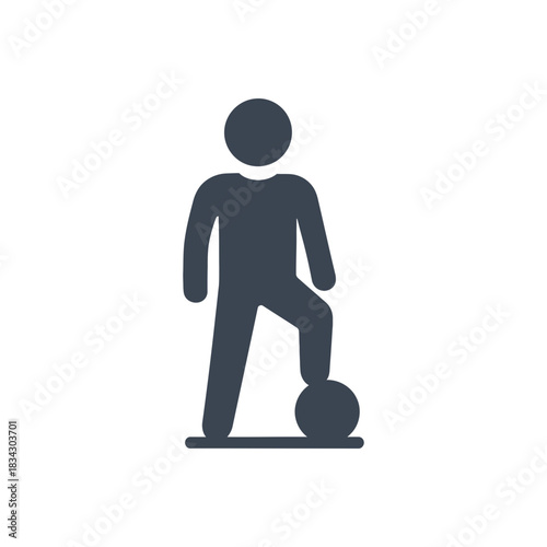 Player Standing On Ball Icon