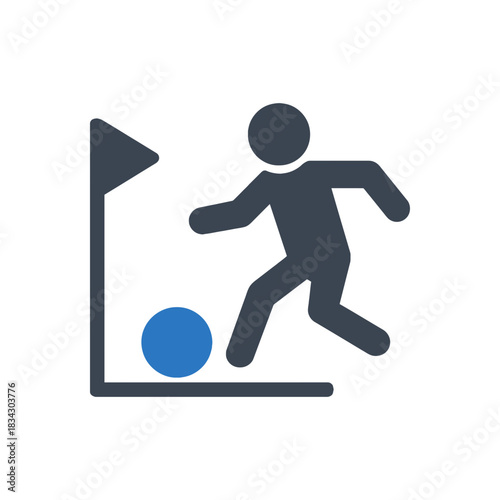 Football Corner Kick Action Icon