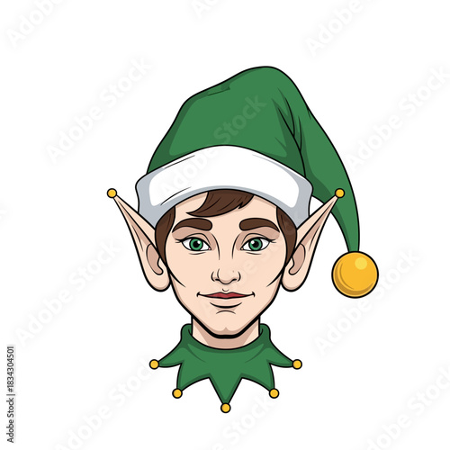 Elf christmas holiday xmas santa claus helper green hat festive celebration cheerful joy season december winter