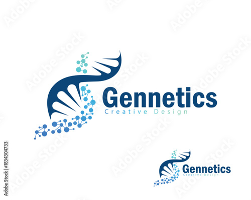 genetics logo creative design concept medical clinic technology