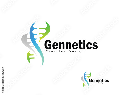 genetics logo creative design concept medical clinic
