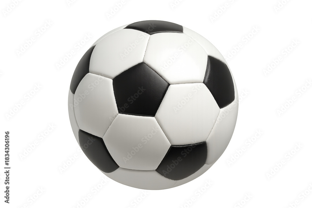 Naklejka premium Soccer ball for football game, sport equipment for match, training, and competition, transparent background