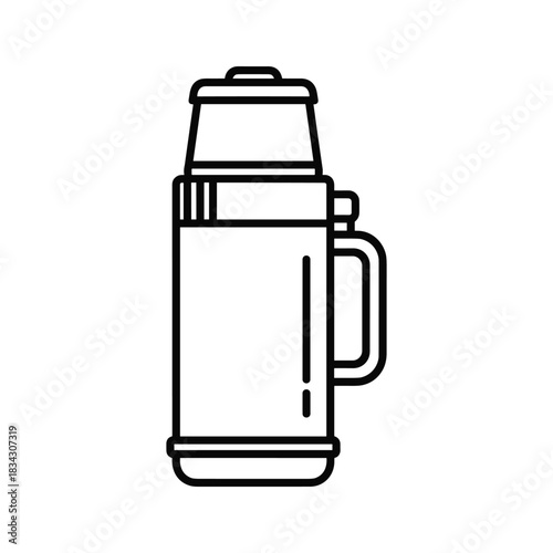 Portable Thermos Bottle with Handle Outline Icon