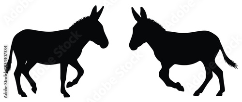 donkey Silhotte Vector