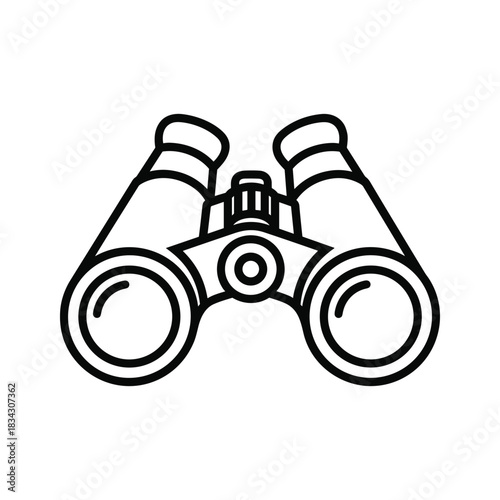 Binoculars Outline Icon for Observation, Adventure, and Exploration