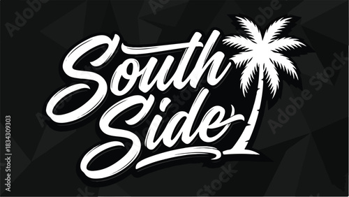 South Side Palm Tree Typography Design.