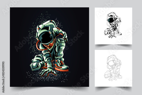 The process of creating a dj astrounout logo