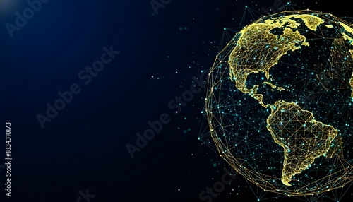 Digital Earth Globe with Network Connections, representing global communication and technology.