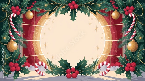 hires for Christmas background new year and presentation 16 9 size with items flower and decoration with gifts, accessories and colored balls 