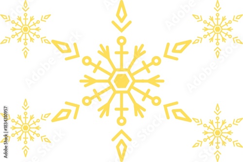 golden snowflake isolated on white background