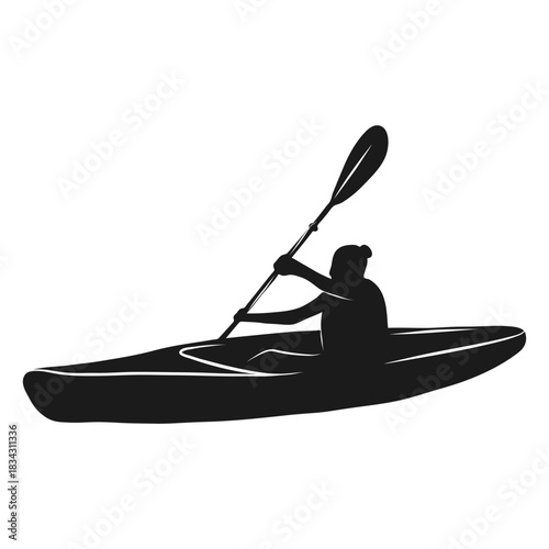 Side view kayak silhouette