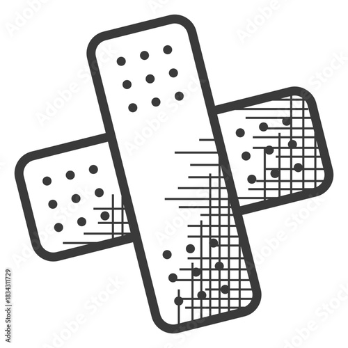 Band aids black and white icon