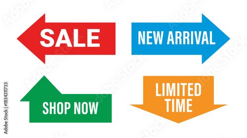 Grab Attention with Dynamic Arrow Banners for Sale, New Arrivals, and Limited Time Offers to Drive Sales and Boost Conversions