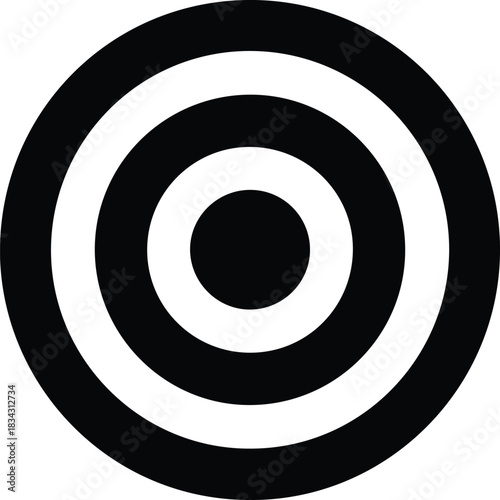 Black and white concentric circles graphic target bullseye