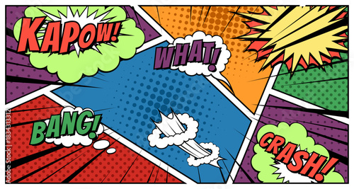 comic background aesthetic bang, crash what text