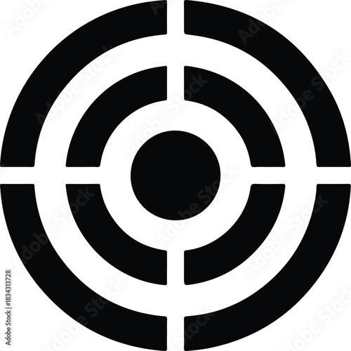 Black concentric circles target graphic bullseye 1