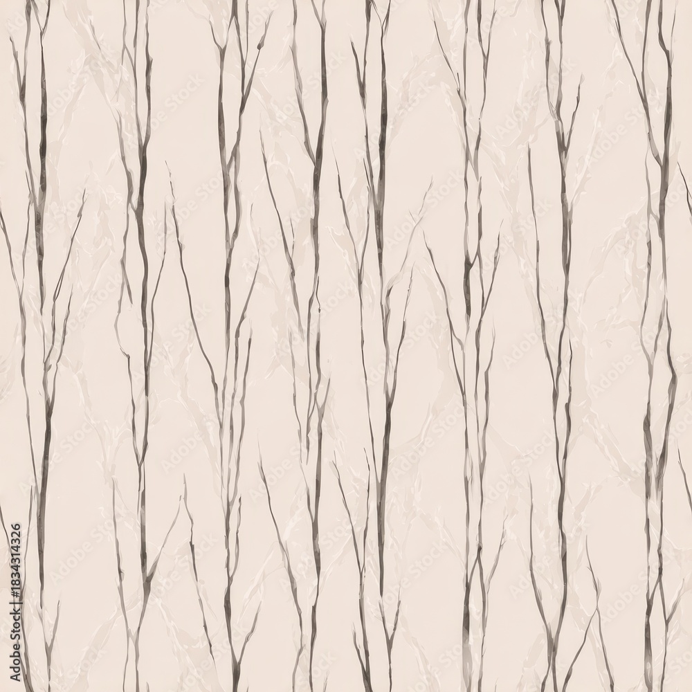Fototapeta premium Elegant Neutral Toned Abstract Tree Branches Pattern on Light Background.