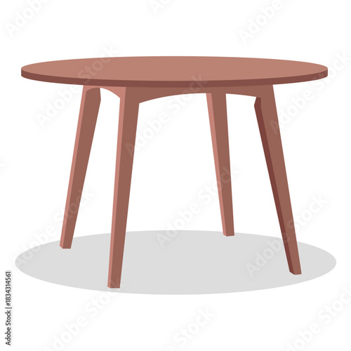 Round wooden table illustration