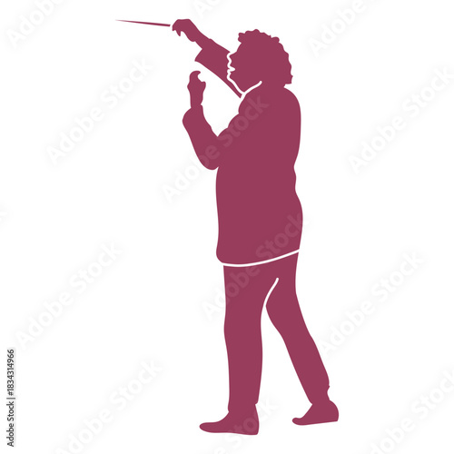 Focused orchestra conductor silhouette
