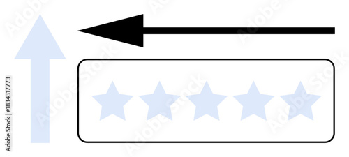 User feedback concept. User feedback process with arrows and five stars, emphasizing improvement and reviews. User feedback helps measure satisfaction and quality. For reviews, ratings, data