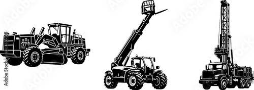 Heavy Construction and Industrial Machinery Equipment Set