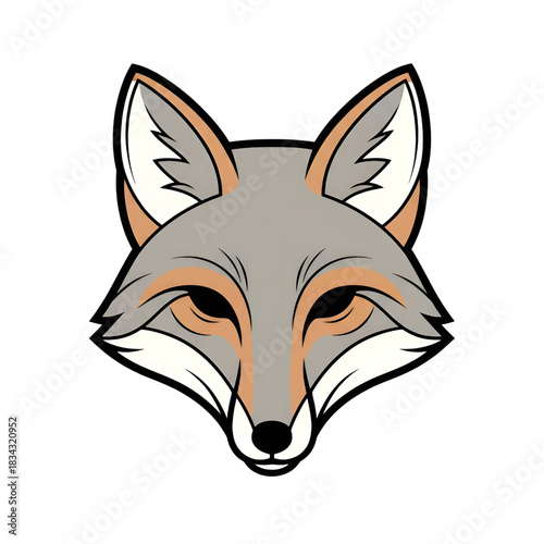 Stylized Fox Head Logo: Geometric Mascot Icon