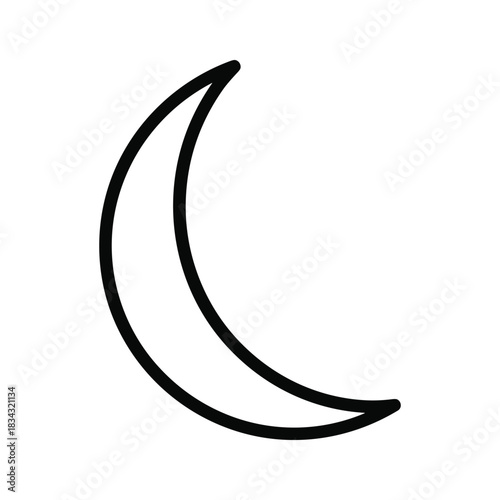 Crescent Moon Outline Icon