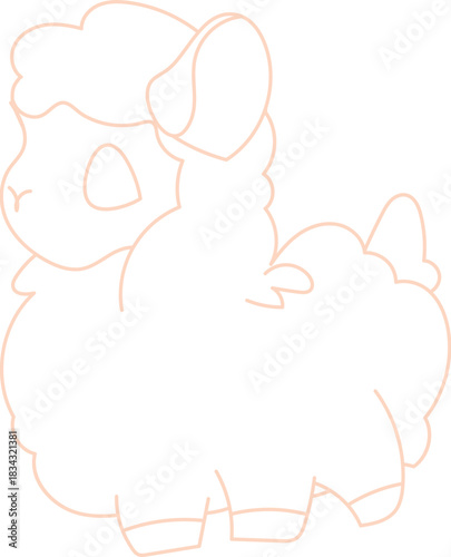 Cute alpaca lineart