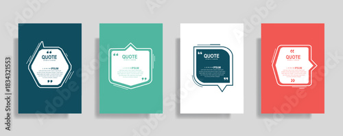 modern quote box template set - minimalist testimonial speech bubbles for social media and marketing